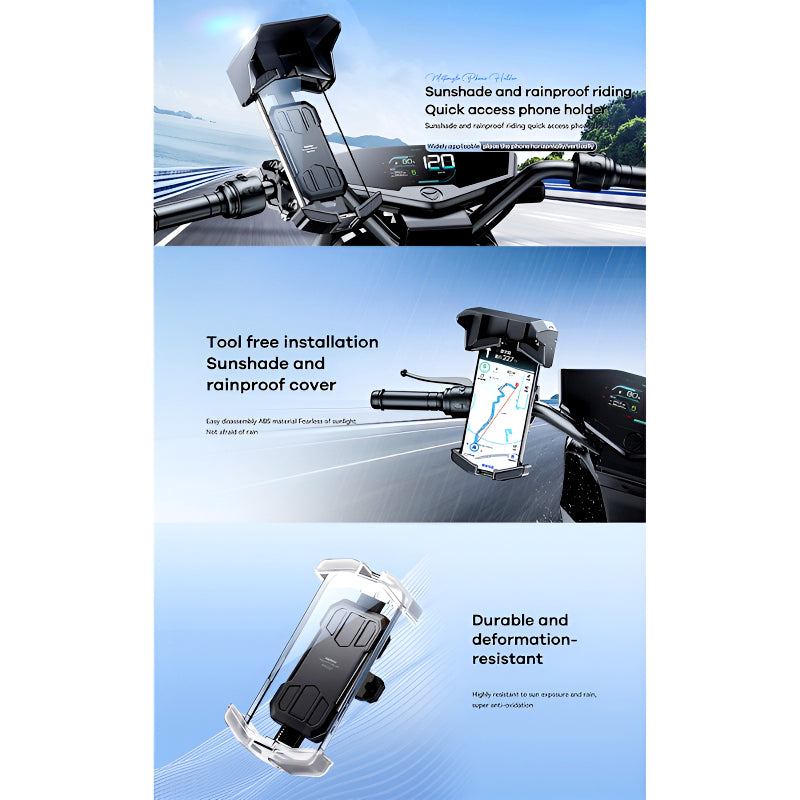 Remax RM-C53 Sunshade And Rainproof Cycling Quick Access Mobile Phone Holder