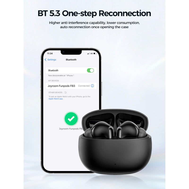 Joyroom FB3 FunPods BT 5.3 True Wireless Earbuds with ENC Noise Reduction, Dual EQ Modes, and Fast Charging