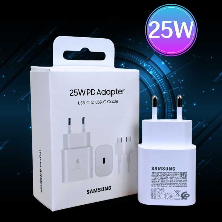 Original Samsung 25W Super Fast Charger | Type-C Adapter for Galaxy S & A Series Phones (S23, S22, A54, A34, S2
