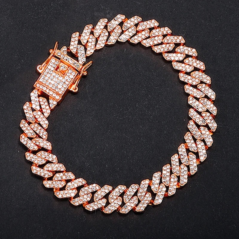 Sophisticated Men’s Luxury Highly Polished Silver-Plated Bold Cuban Link Chain Bracelet