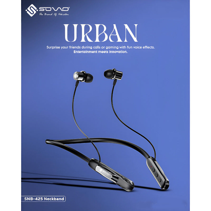 SOVO SNB-425 Urban Wireless Neckband- 60H Playtime, Active Noise Cancelling, Voice Change Technology and Magnetic Control