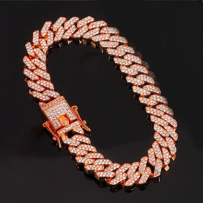 Sophisticated Men’s Luxury Highly Polished Silver-Plated Bold Cuban Link Chain Bracelet