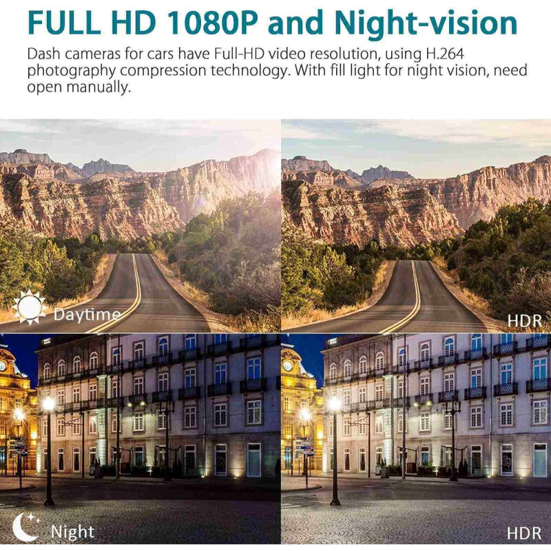 WDR Dashcam 3 Full HD 1080P Video Advanced Car DVR Technology With 170 Degree Wide Angle