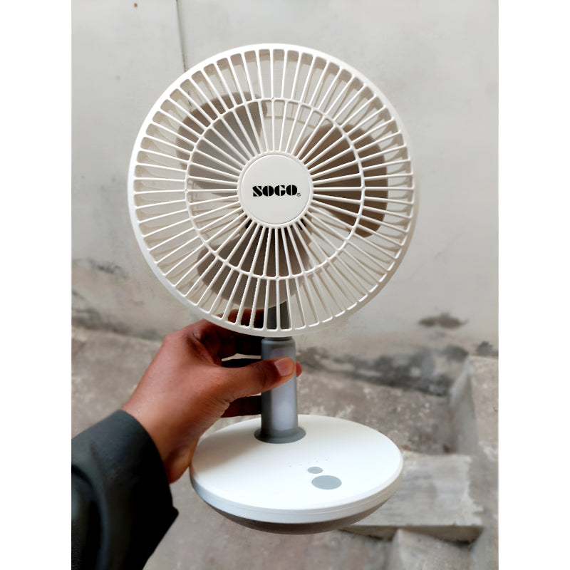 JPN-519 Sogo Mini Portable Rechargeable Table Fan With Extended Battery Life