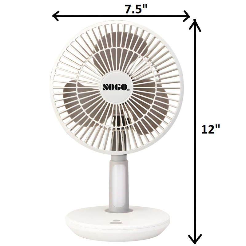 JPN-519 Sogo Mini Portable Rechargeable Table Fan With Extended Battery Life
