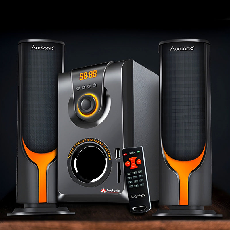 Audionic AD-7000 Plus 2.1 Channel Speakers with 5 Inch Subwoofer, Bluetooth Connectivity, AC/DC Supported