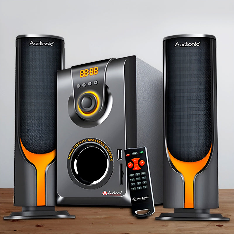 Audionic AD-7000 Plus 2.1 Channel Speakers with 5 Inch Subwoofer, Bluetooth Connectivity, AC/DC Supported