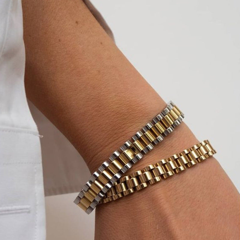 New Dainty Luxurious Style Waterproof Stainless Steel Watch Chain Bracelet
