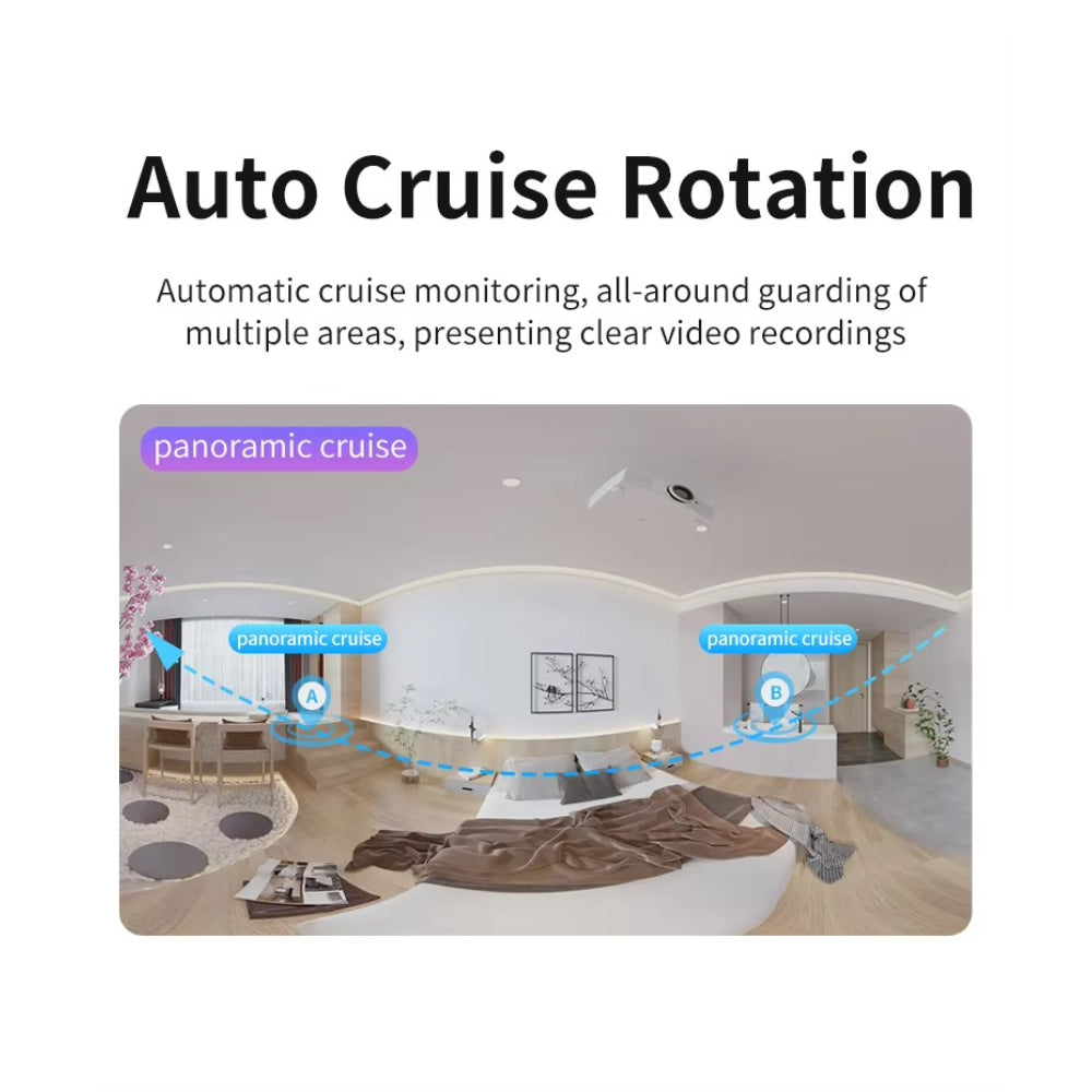 Smart 4k 8MP Indoor Home Security Camera With Dual Lenses, Night Vision, and Two-Way Audio for Real-Time Monitoring