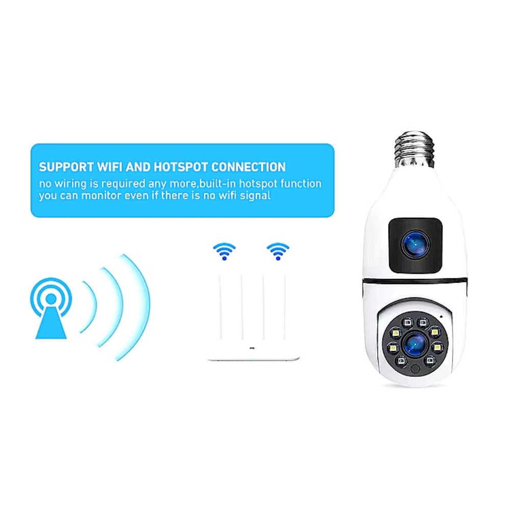 V380 Wireless 360-Degree Pan-Tilt-Zoom Smart Camera with Dual Lenses and IP Connectivity
