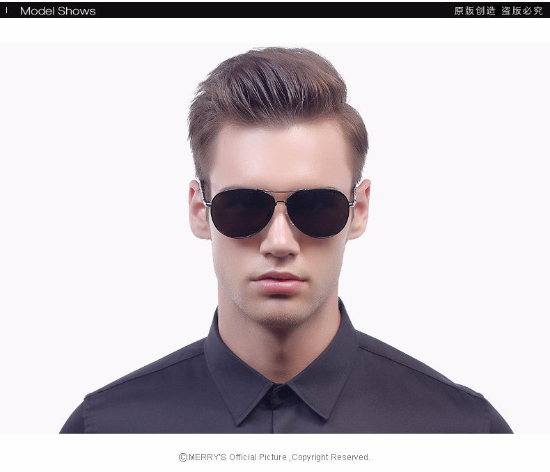 MERRY’S Design Men’s Classic Aviation Sunglasses – HD Polarized Lenses with Lightweight Aluminum Frame