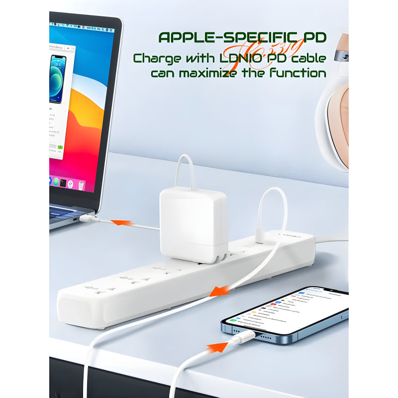 LDNIO SC5319 Power Strip 2500W Multi-Socket Extension With 5 AC Outlets And 3 USB Ports