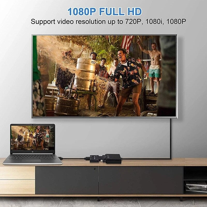 Full HD 1080P VGA To HDMI Video Converter With 3.5mm Audio Cable