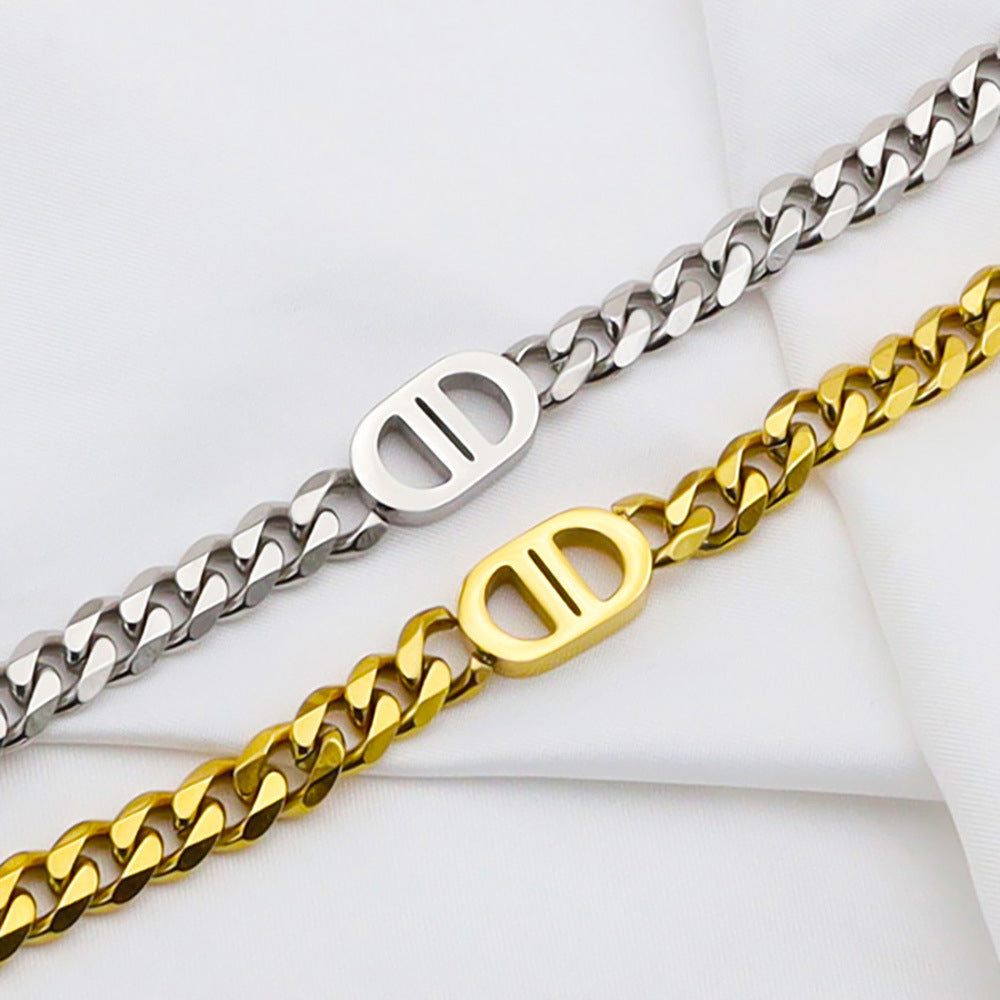 Durable Unisex Bold Stainless Steel Cuban Link Bracelet with Non-Tarnish and Waterproof Finish