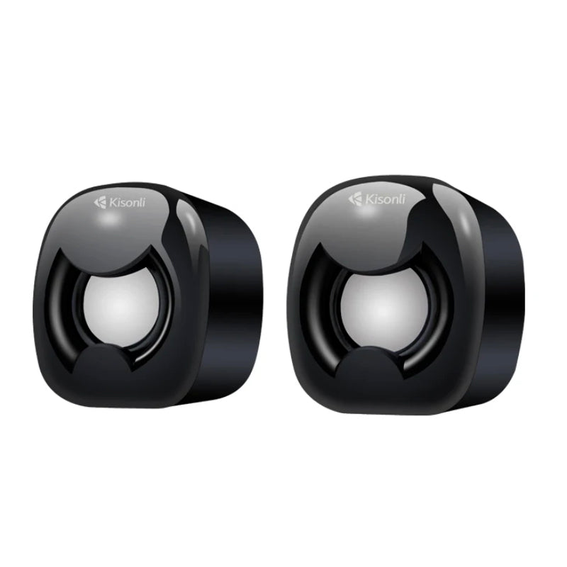Kisonli A-202 Compact Stereo USB 2.0 PC Speakers with Deep Bass and AUX Input