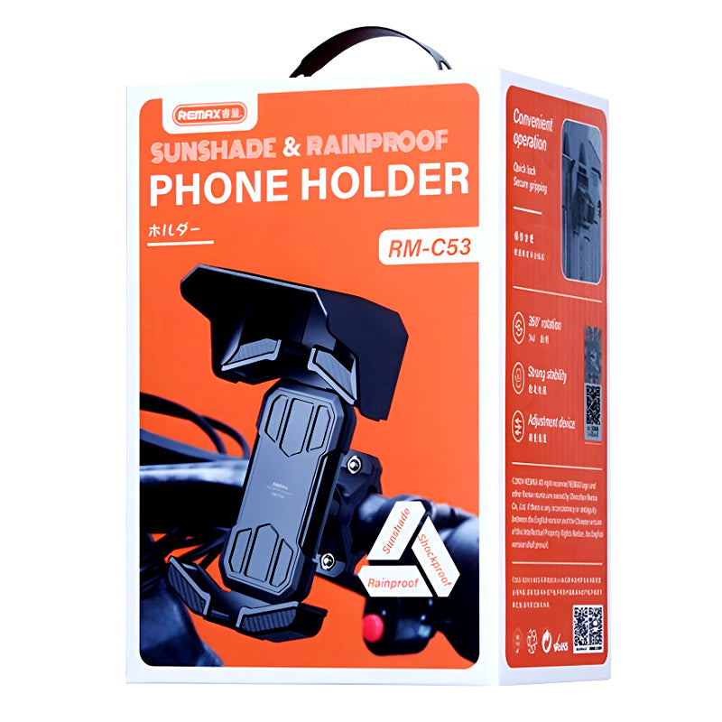 Remax RM-C53 Sunshade And Rainproof Cycling Quick Access Mobile Phone Holder