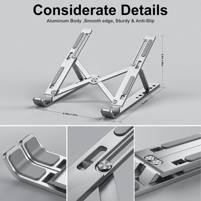 Portable Aluminium Lightweight Laptop Stand With 7 Adjustable Height Levels