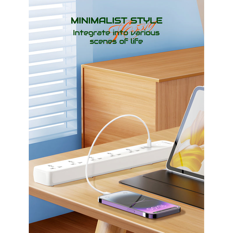 LDNIO SC5319 Power Strip 2500W Multi-Socket Extension With 5 AC Outlets And 3 USB Ports