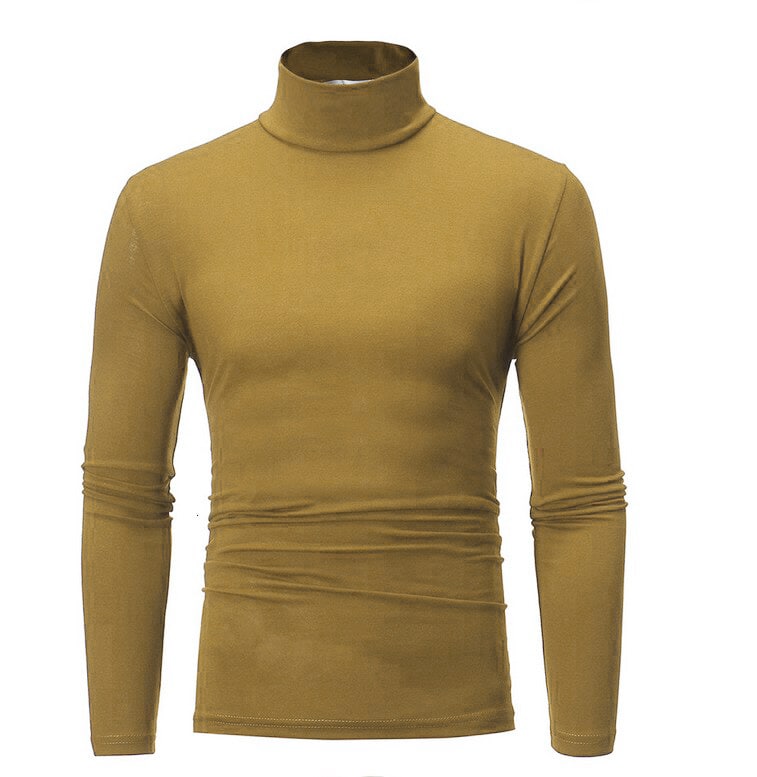 Mens Winter Warm Long Sleeve High Neck Pullover Top