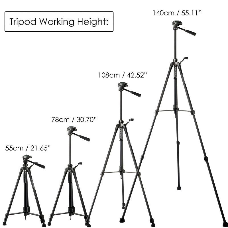 T-3520 Multi-Functional Professional Portable Tripod Stand For Mobile Phones, DSLR Cameras And Video Camcorders