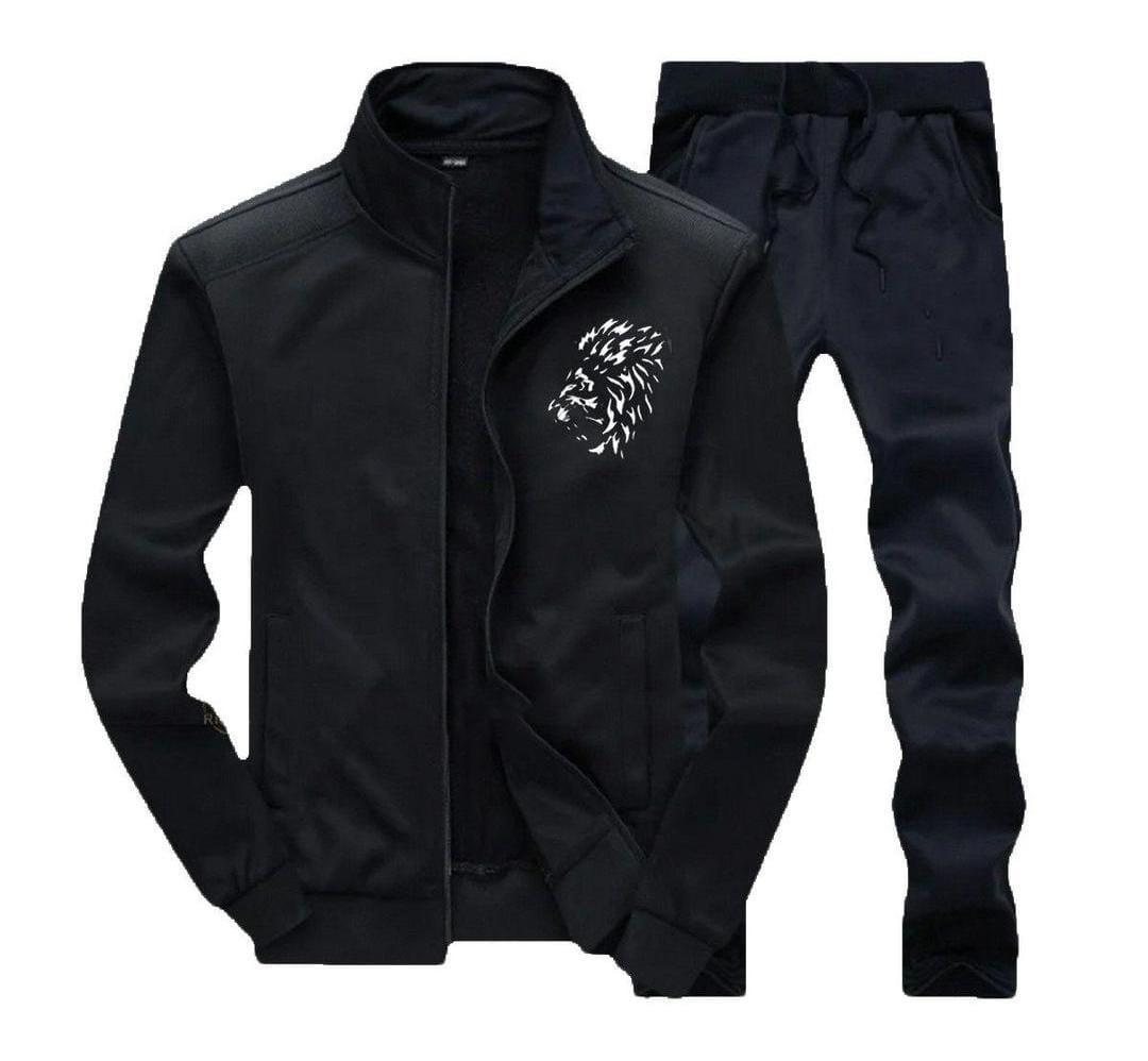 polyester Plain Zipper Track Suit -2 pcs