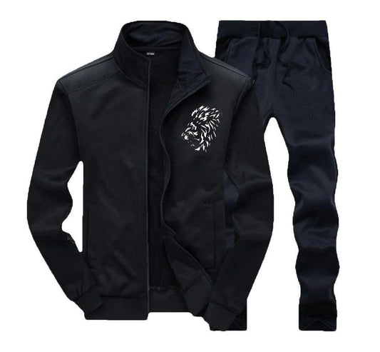 polyester Plain Zipper Track Suit -2 pcs