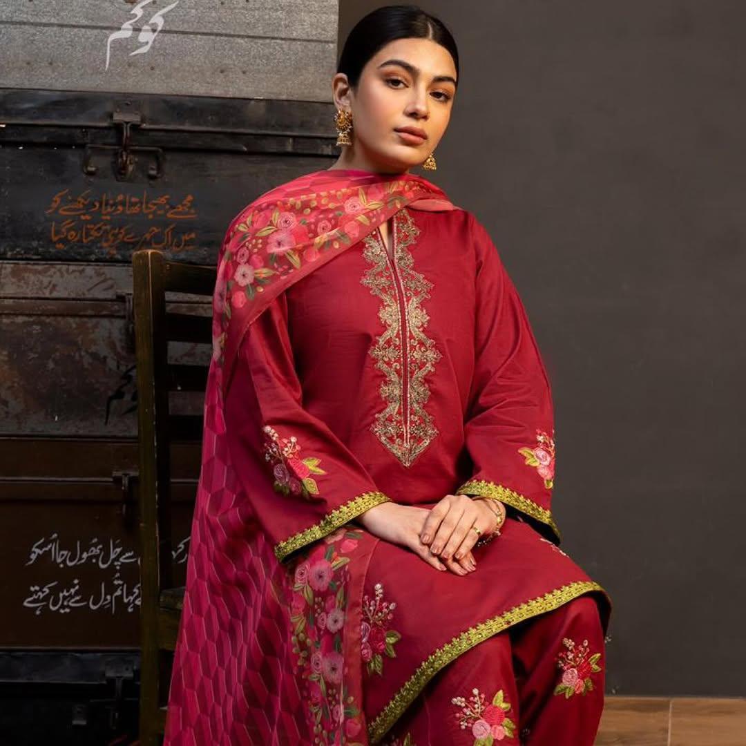 3Pcs Lawn Embroidered unstitched