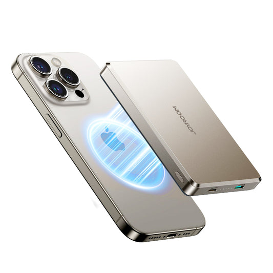 Joyroom JR-PBM08 Pro 10000mAh Magnetic Wireless Power Bank with 20W Fast Charging, Ultra-Slim Metal Design, USB-C and Lightning Input