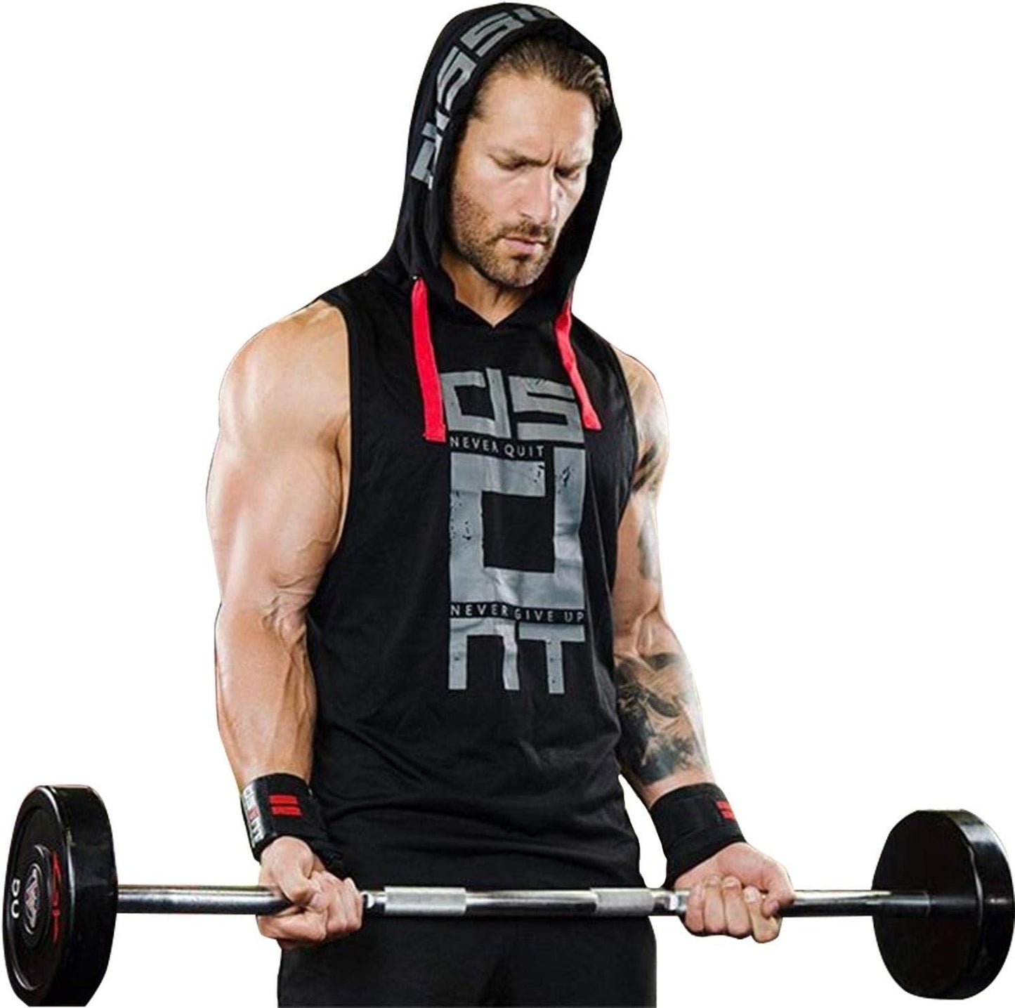 Gym Sleeveless Hood Tracksuit - Ready To Wear 2-Piece Set | Men's Sports & Jogging Wear