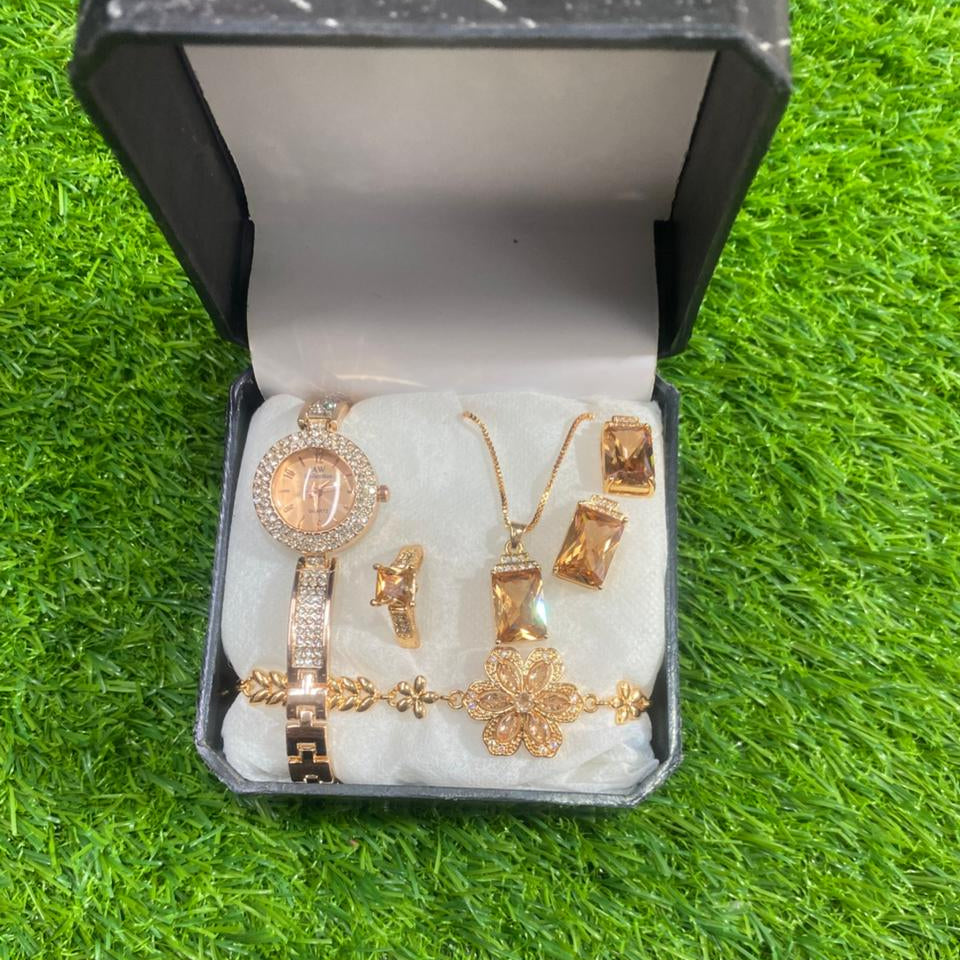 Ladies Watch Jewellery Elegant Stylish Durable Quality Timeless Design Reliable Performance Perfect Choice (With Box)