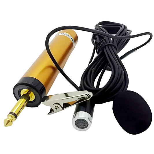 Samsung SM-777 Uni-Directional Tie Clip Collar Microphone Professional Wired Lapel Mic 6.35mm Jack