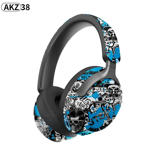 AKZ-38 Graffiti Style Wireless Bluetooth Headphones with 6D Stereo Sound & Built-in Mic