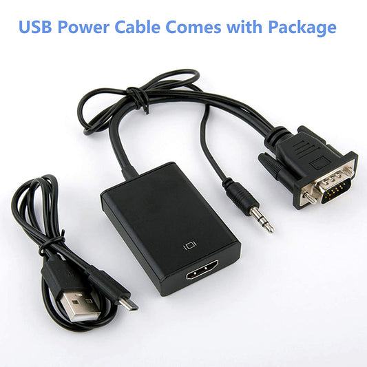 Full HD 1080P VGA To HDMI Video Converter With 3.5mm Audio Cable