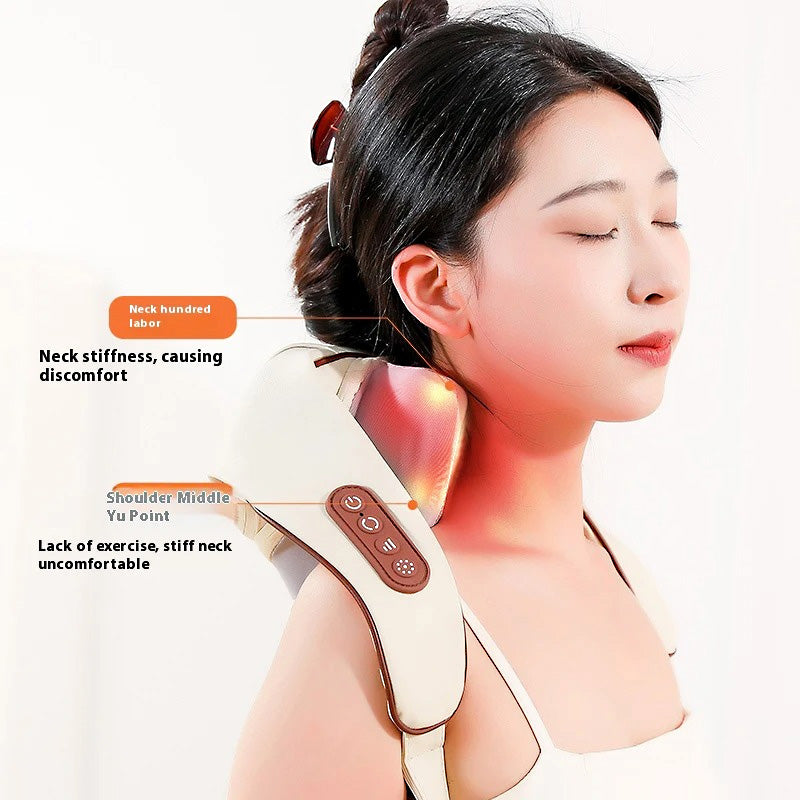 Ultimate Neck & Shoulder Tension Reliever – Wireless 6-Head Trapezius Massager with NTC Heat Therapy – Erase Muscle Stiffness in 10 Minutes