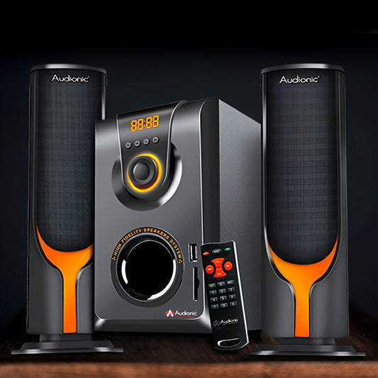 Audionic AD-7000 Plus 2.1 Channel Speakers with 5 Inch Subwoofer, Bluetooth Connectivity, AC/DC Supported