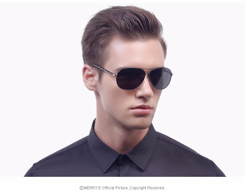 MERRY’S Design Men’s Classic Aviation Sunglasses – HD Polarized Lenses with Lightweight Aluminum Frame
