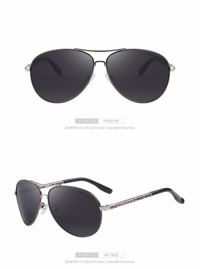 MERRY’S Design Men’s Classic Aviation Sunglasses – HD Polarized Lenses with Lightweight Aluminum Frame