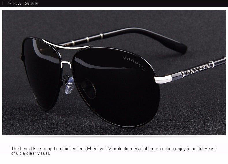 MERRY’S Design Men’s Classic Aviation Sunglasses – HD Polarized Lenses with Lightweight Aluminum Frame