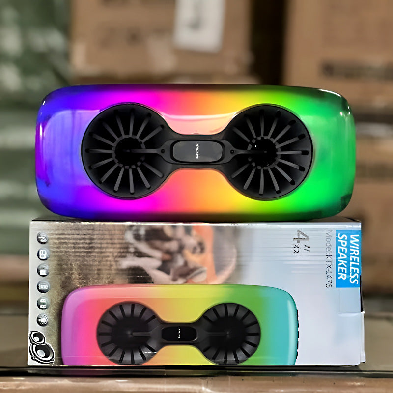 KTX-1476 Dual 4 inch Portable Wireless Party Speaker with RGB Phantom Lighting