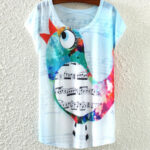 Whimsical Watercolor Songbird & Sheet Music T-Shirt