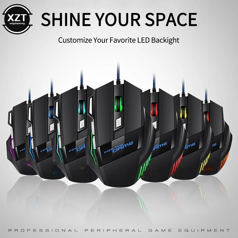 G8 RGB Hyperspeed Gaming Mouse with 3200 DPI Optical Sensor, Customizable RGB Lighting, 7 Programmable Buttons, and Ergonomic Design