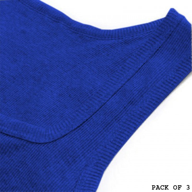Set of 3 Men’s Athletic Vests – 100% Ribbed Cotton, Export Quality, High Standard, Premium Packaging