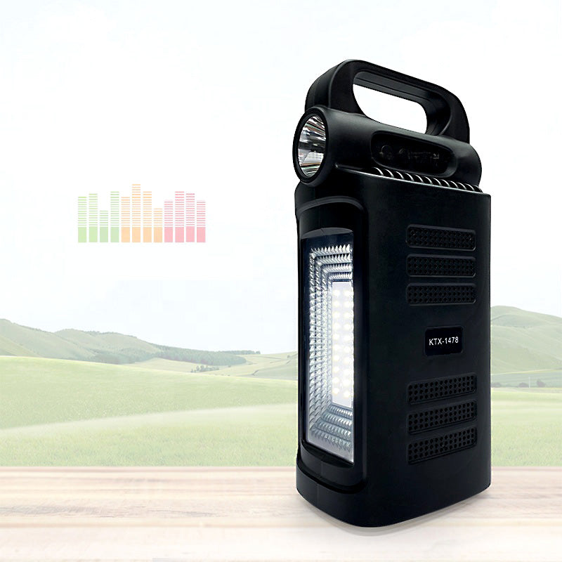 KTX-1478 Solar-Powered Dual 3 Inch Wireless Bluetooth Speaker with Integrated Emergency Light & Torch