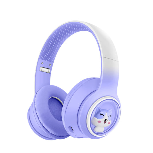 AKZ-08 Adorable Cartoon Design Bluetooth 5.3 Wireless Headphones with Hi-Res Audio, Long Battery Life, and Built-in Mic