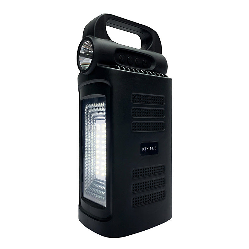 KTX-1478 Solar-Powered Dual 3 Inch Wireless Bluetooth Speaker with Integrated Emergency Light & Torch