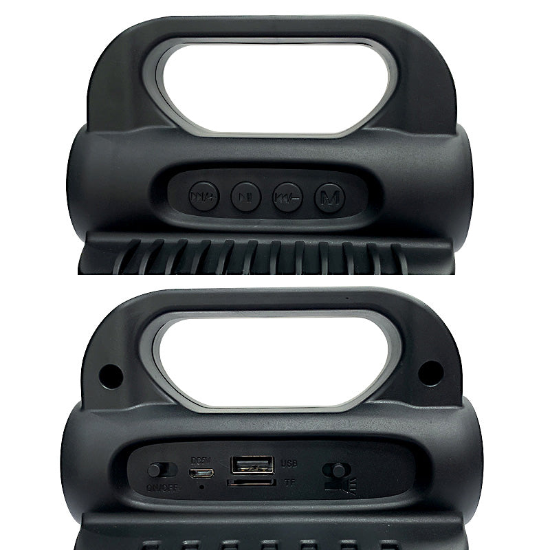 KTX-1478 Solar-Powered Dual 3 Inch Wireless Bluetooth Speaker with Integrated Emergency Light & Torch