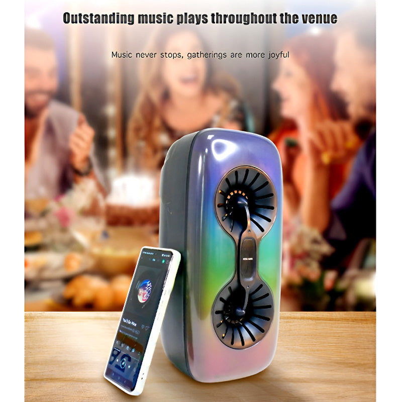 KTX-1476 Dual 4 inch Portable Wireless Party Speaker with RGB Phantom Lighting