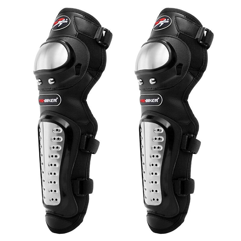 Pro Biker Motorcycle Knee & Elbow Guards – Adjustable Stainless Steel Protective Armor for Riding & Racing