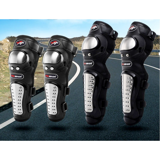 Pro Biker Motorcycle Knee & Elbow Guards – Adjustable Stainless Steel Protective Armor for Riding & Racing