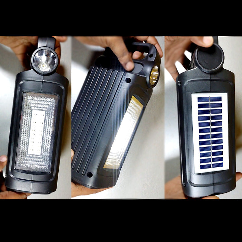 KTX-1478 Solar-Powered Dual 3 Inch Wireless Bluetooth Speaker with Integrated Emergency Light & Torch